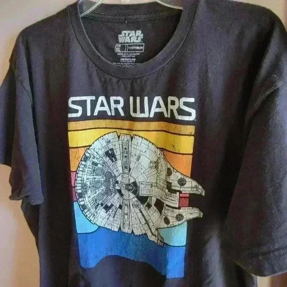 Star Wars Millennium Falcon T-Shirt Men's XL Short Sleeve Graphic Black - Picture 7 of 11